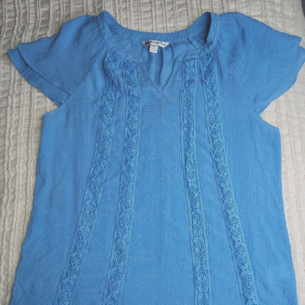 fundamental things blue floral blouse Large